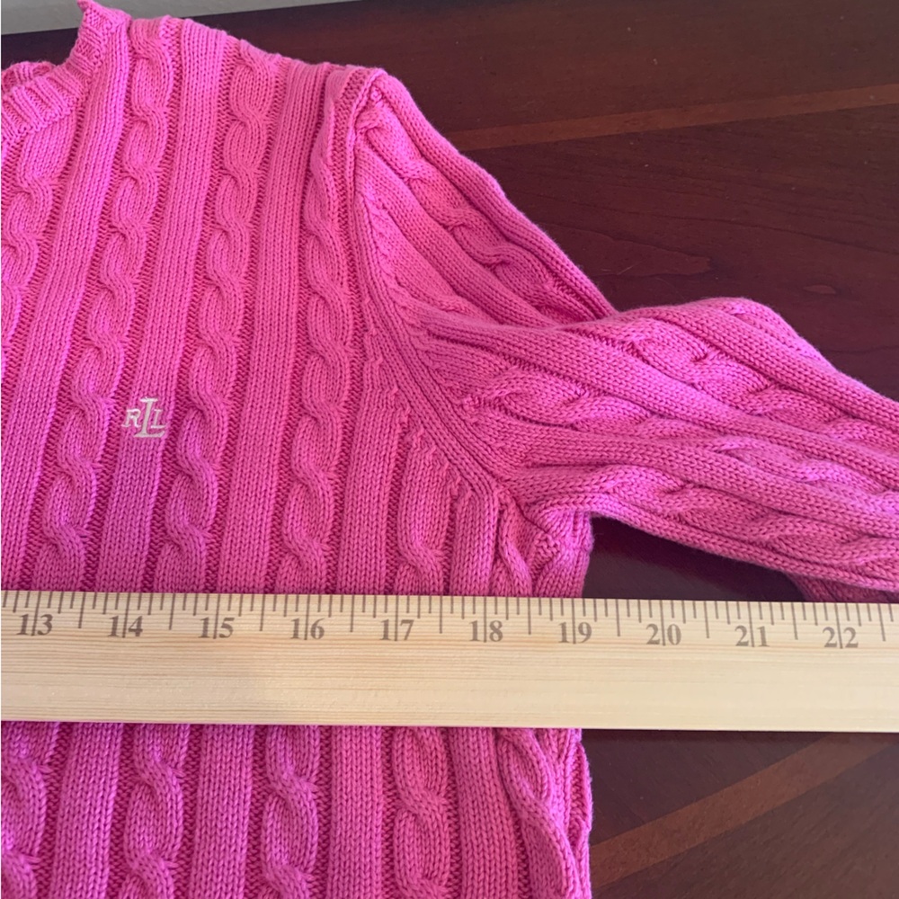 Ralph Lauren Vibrant Pink Cable Knit Sweater - Picture 6 of 7